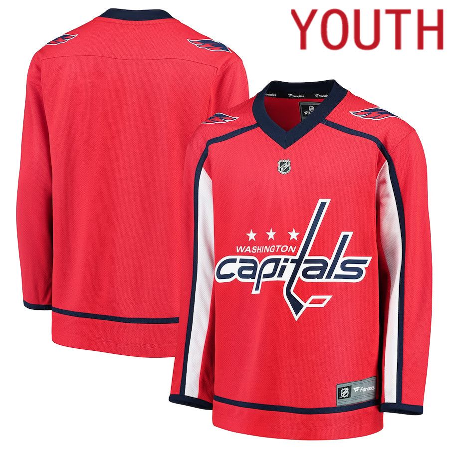 Youth Washington Capitals Fanatics Branded Red Home Replica Blank NHL Jersey->women nhl jersey->Women Jersey